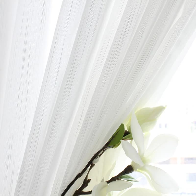 Biały Sheer zasłony Home Decor haftowany tiul tkanina styl skandynawski