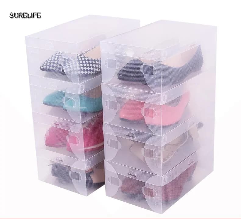 10 sztuk przezroczyste plastikowe pudełka na buty