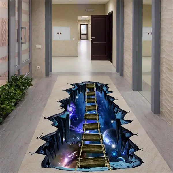 Kreatywna ściana 3D wszechświat przestrzeń Galaxy podłoga naklejka