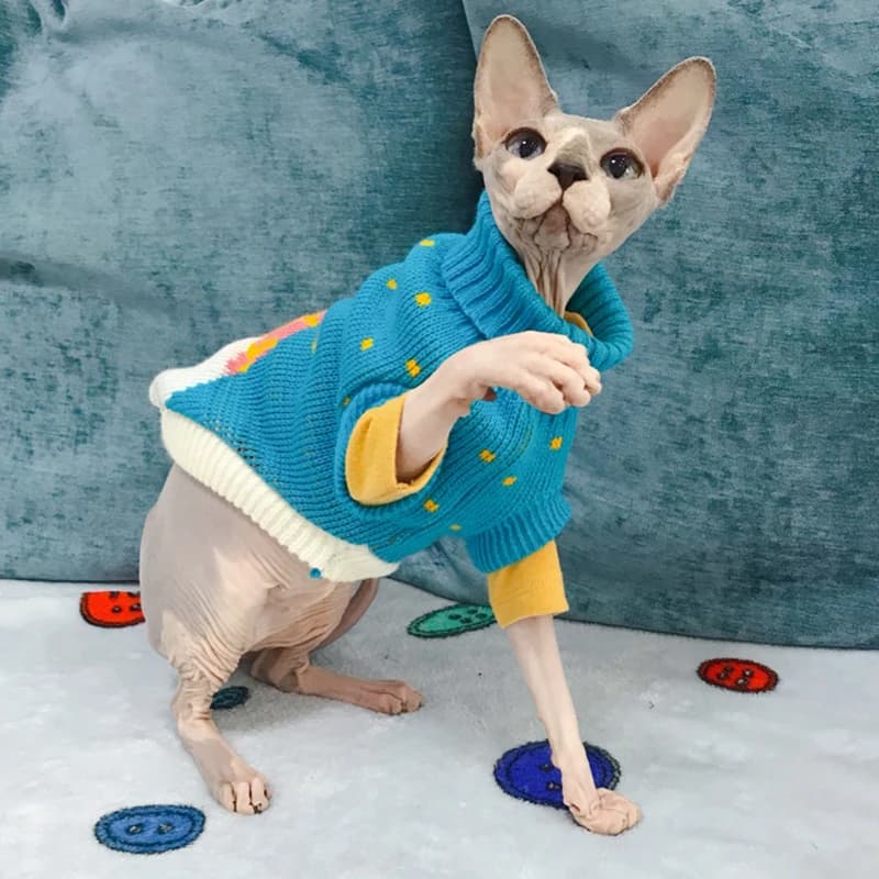 Cute Sphynx sweter pulower zima ciepłe ubrania dla zwierząt