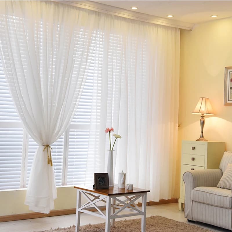 Organza zasłony do salonu jednolite kolory
