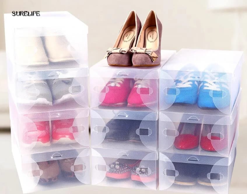 10 sztuk przezroczyste plastikowe pudełka na buty