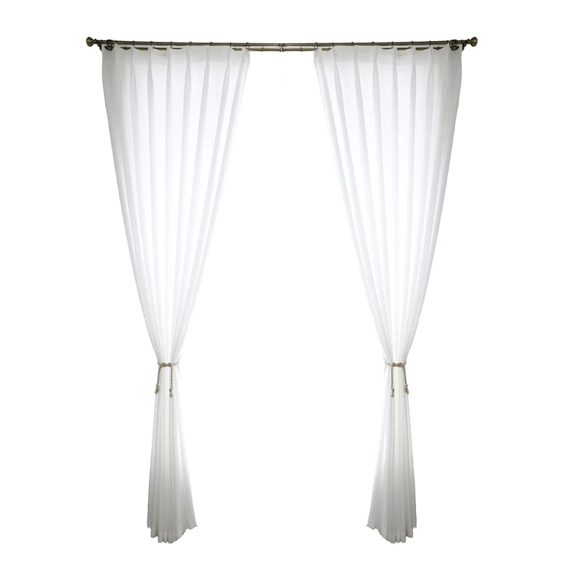 Biały Sheer zasłony Home Decor haftowany tiul