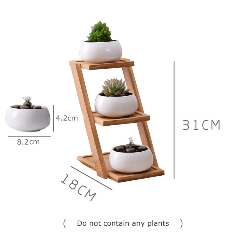 Zestaw nowoczesna minimalistyczna biała ceramiczna doniczka