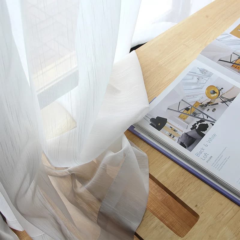 Biały Sheer zasłony Home Decor haftowany tiul tkanina styl skandynawski