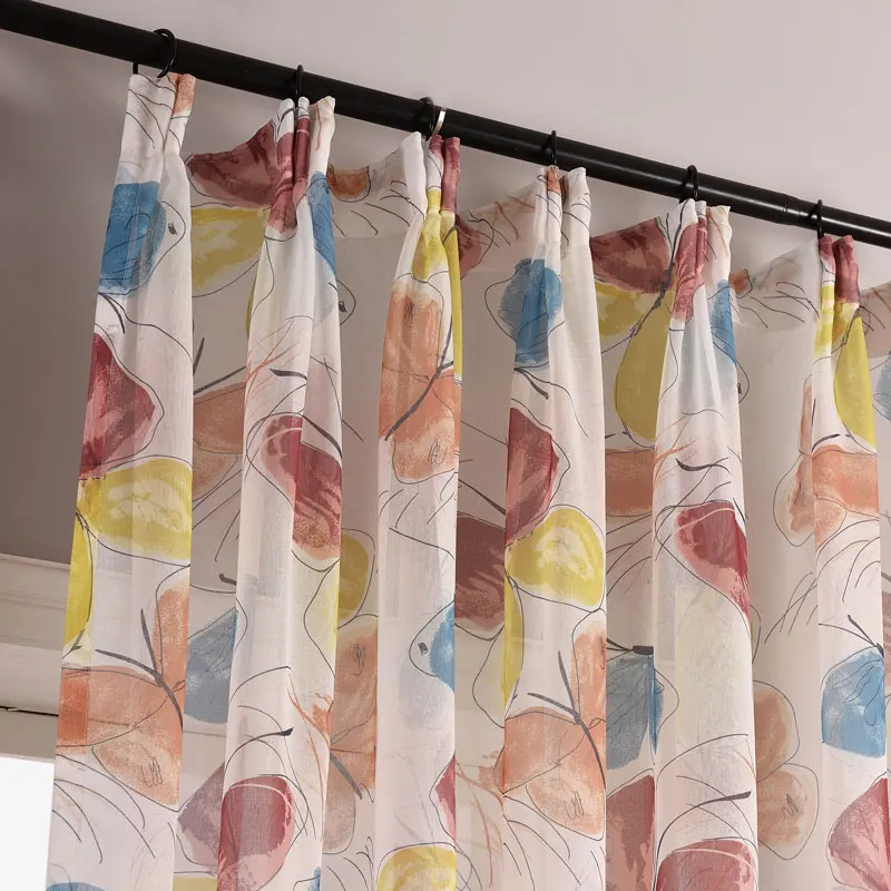 W stylu rustykalnym motyl Sheer zasłony do salonu