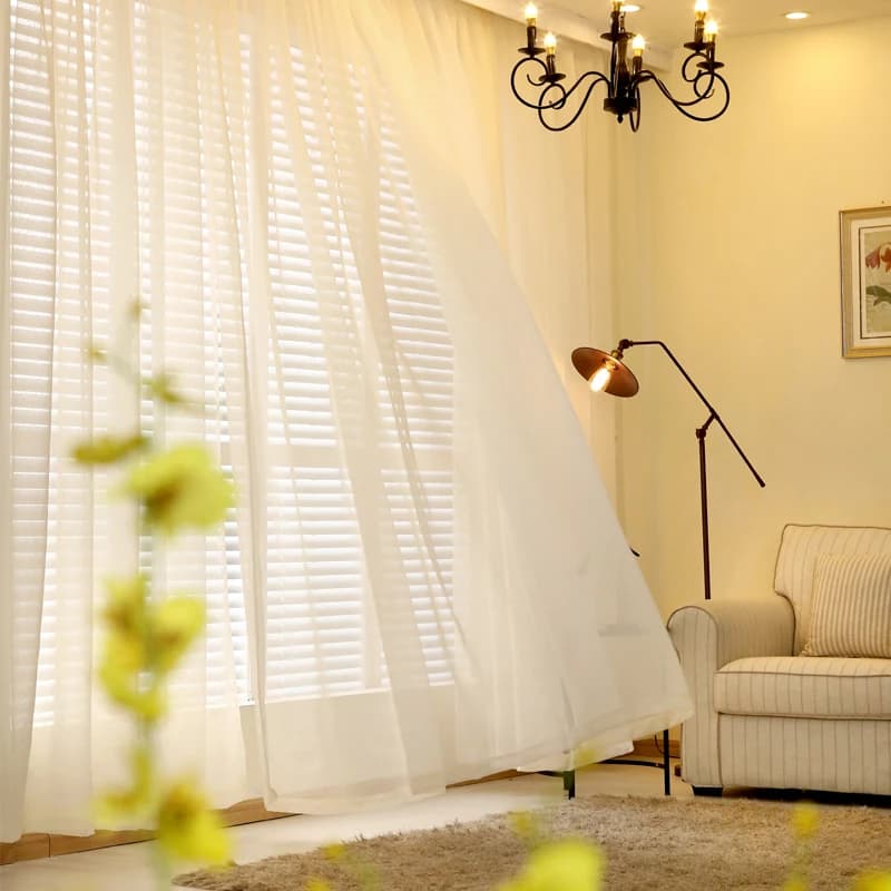 Organza zasłony do salonu jednolite kolory