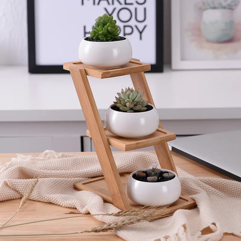 Zestaw nowoczesna minimalistyczna biała ceramiczna doniczka