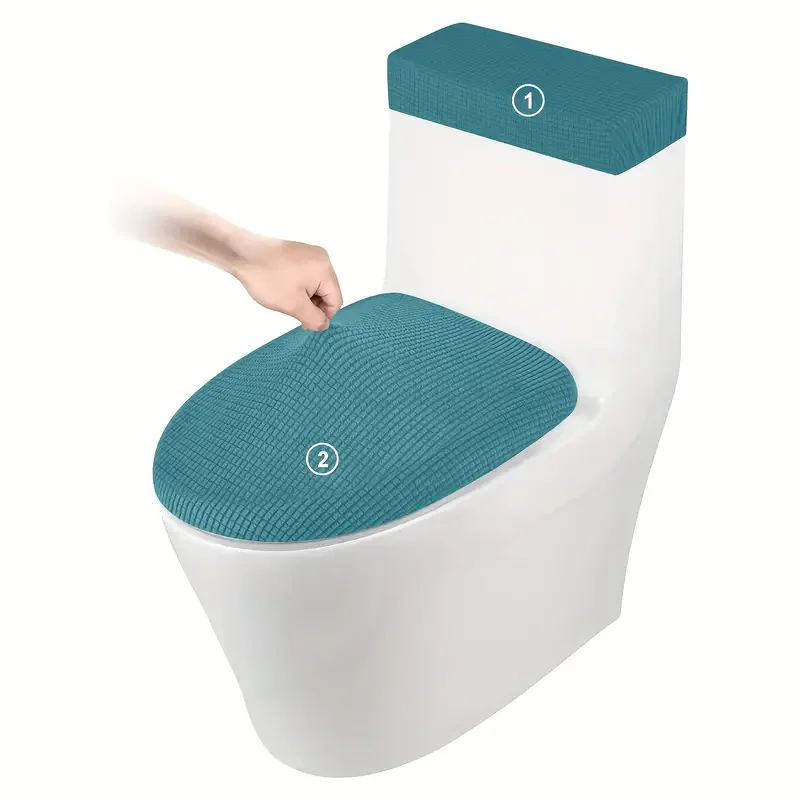 Elastyczne pokrowce na deskę sedesową i pokrywę toalety – miękkie, antypoślizgowe (2 szt.)