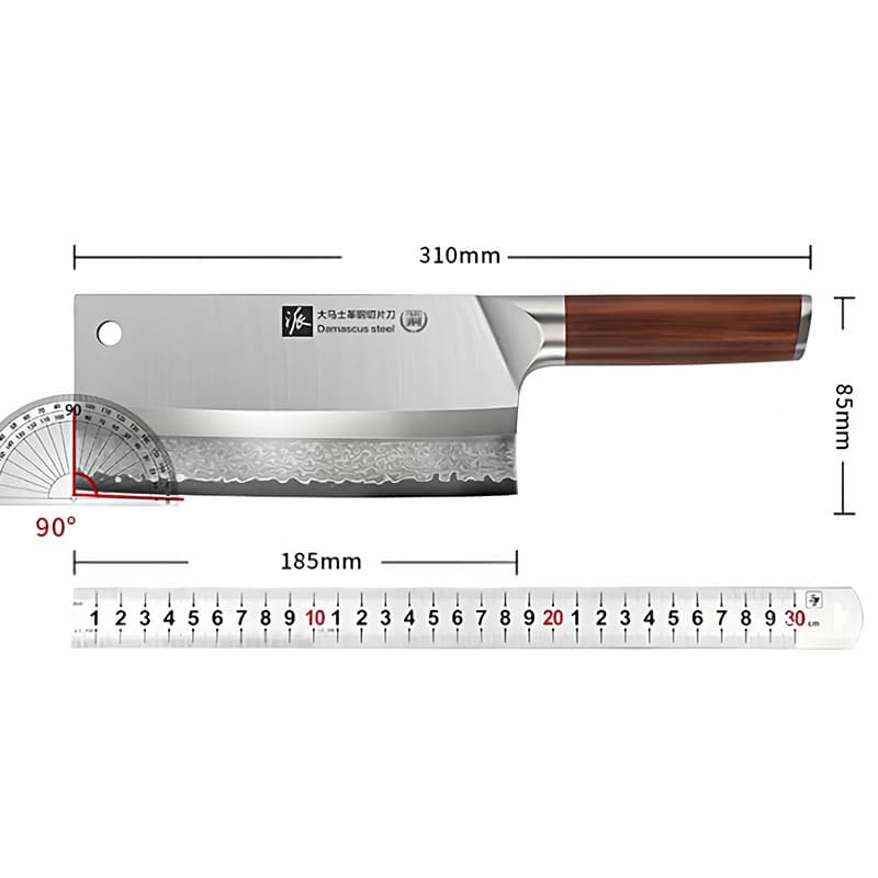 Solidny Tasak Kuchenny ze Stali Nierdzewnej – Uniwersalny Nóż do Mięsa i Warzyw z Pudełkiem