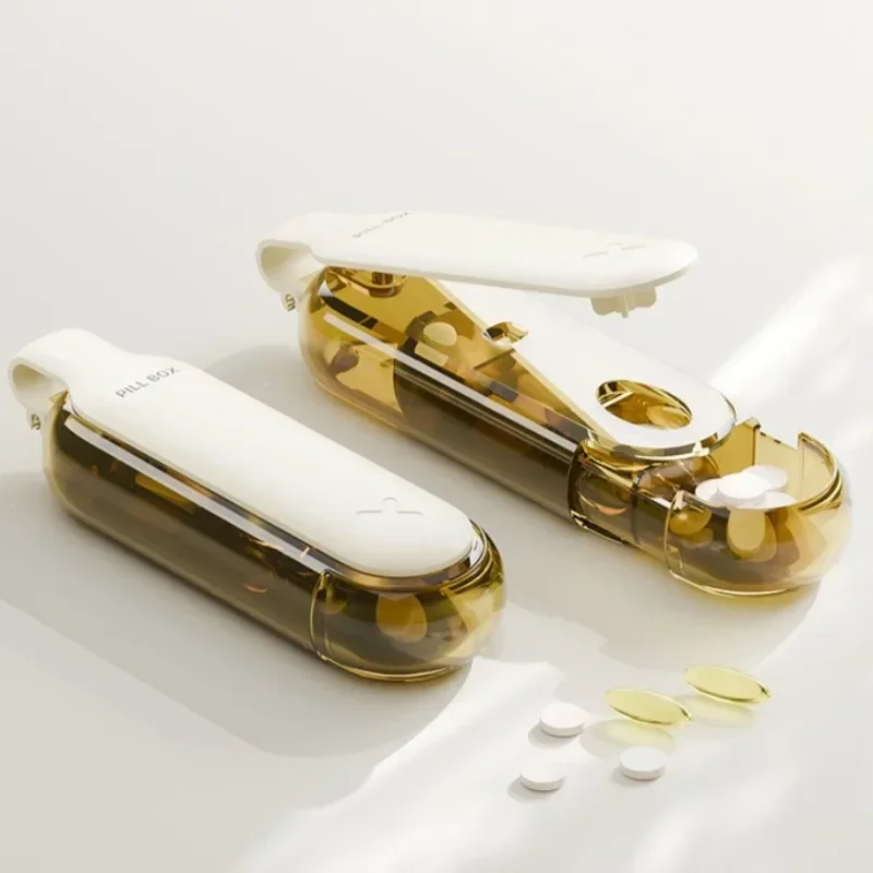 Przenośny dozownik i organizer na tabletki 2w1 – higieniczne wyjmowanie leków