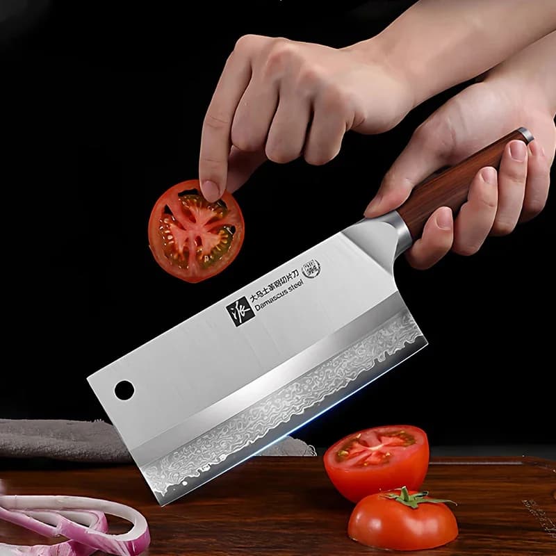 Solidny Tasak Kuchenny ze Stali Nierdzewnej – Uniwersalny Nóż do Mięsa i Warzyw z Pudełkiem