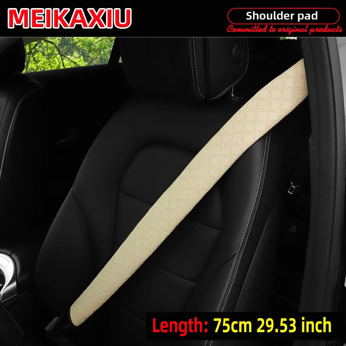 Skórzana osłona na pas bezpieczeństwa do samochodu – ochraniacz pasa 75 cm