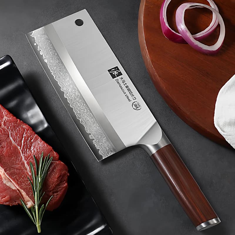 Solidny Tasak Kuchenny ze Stali Nierdzewnej – Uniwersalny Nóż do Mięsa i Warzyw z Pudełkiem