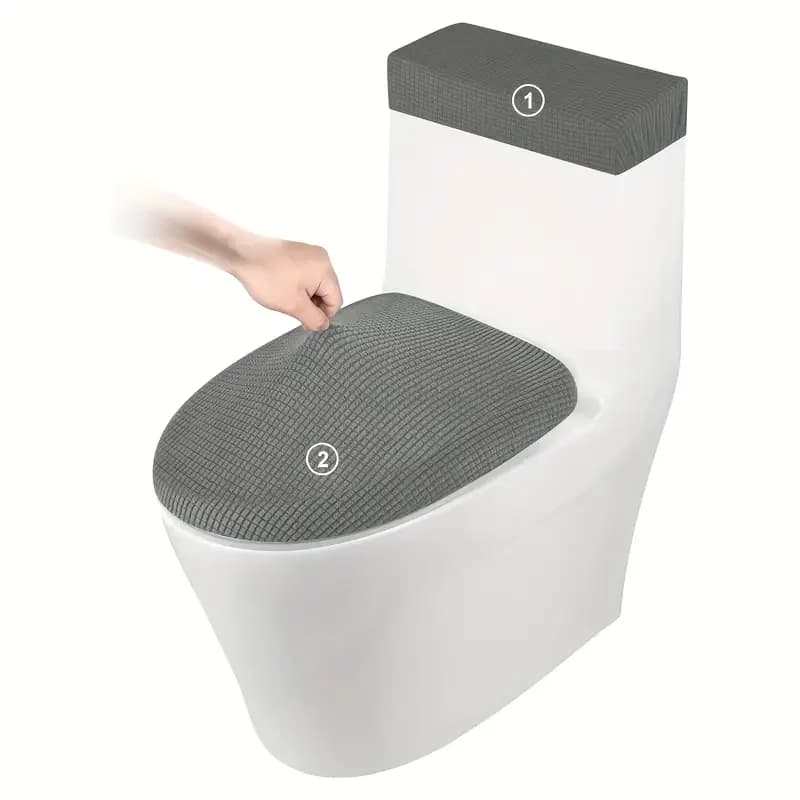 Elastyczne pokrowce na deskę sedesową i pokrywę toalety – miękkie, antypoślizgowe (2 szt.)