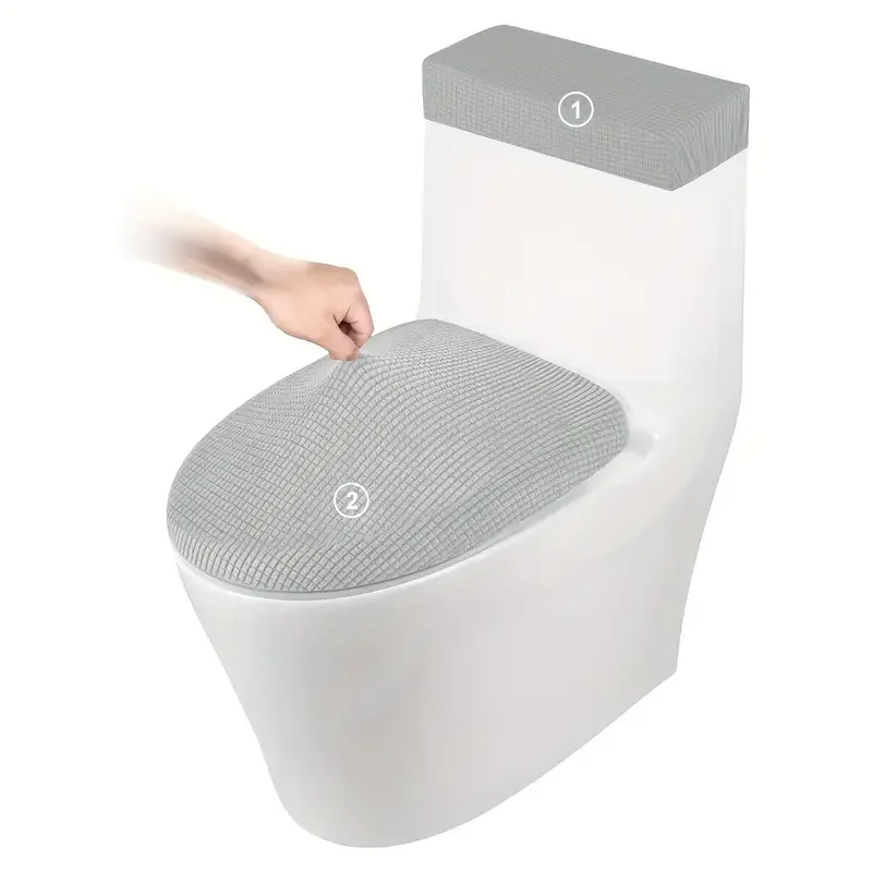 Elastyczne pokrowce na deskę sedesową i pokrywę toalety – miękkie, antypoślizgowe (2 szt.)