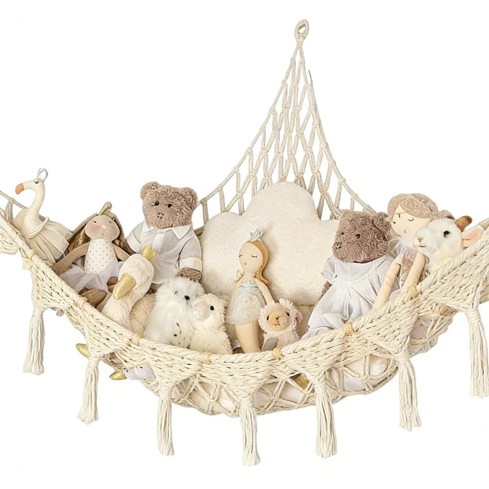 Hamak na pluszaki do pokoju dziecka – siatka na maskotki organizer ścienny