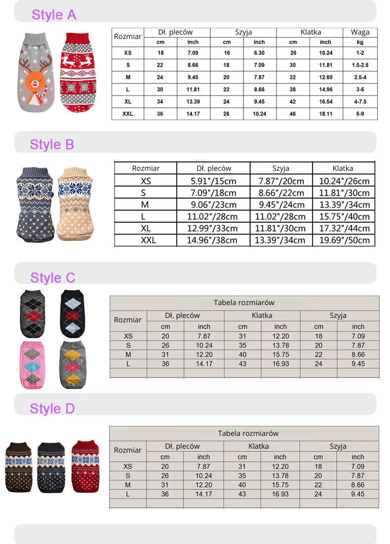Sweter Zimowy dla Psa - Ubranie Świąteczne z Miękkiej Dzianiny