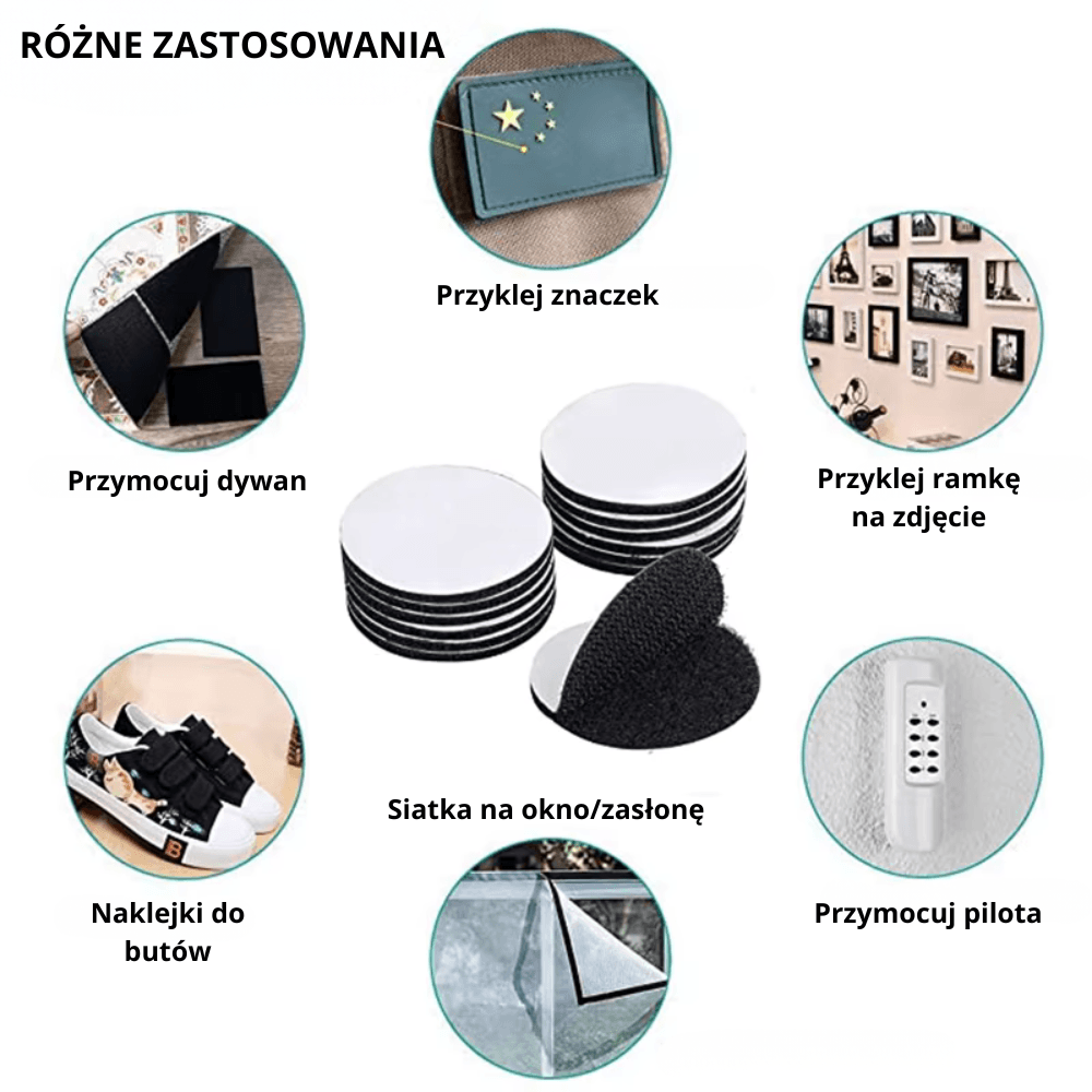 Antypoślizgowe rzepy do dywanów, mat, materaców